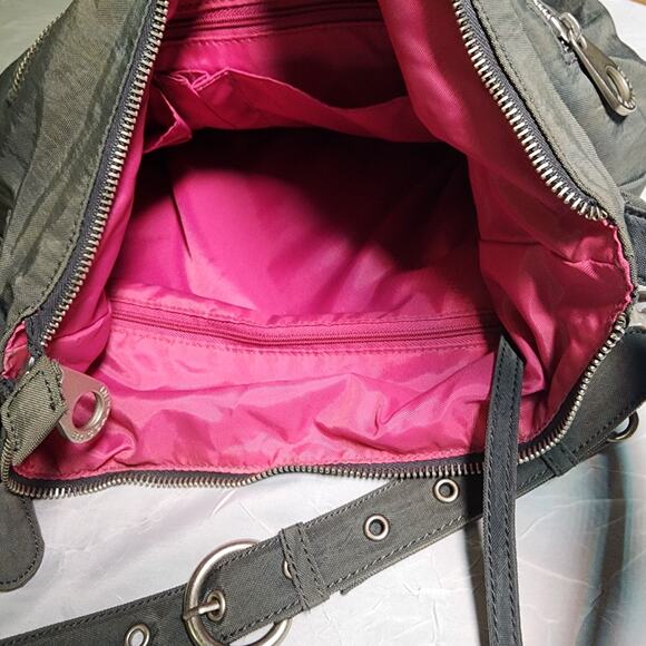 Baggallini Multi Sectional Multi Pocket Nylon Detachable Strap Bag Gray - Picture 8 of 11